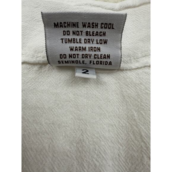 Cottonseed Casual Wear Top Tunic Lagenlook Coastal Shaggy Cotton Gauze Boho 2X - Picture 6 of 8